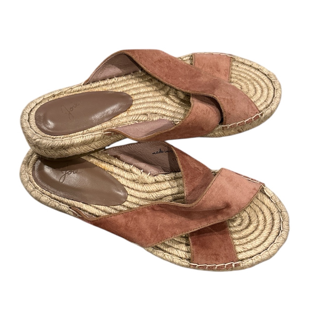Joie Women's Ianna Espadrille Velvet Sandal Shoes Vintage Rose 39